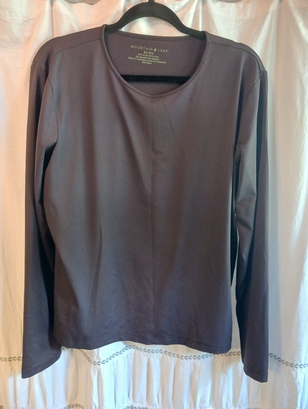 Mountain Lake Women XL Brown Longsleeve Stretch Top Simple Minimalist Earthy
